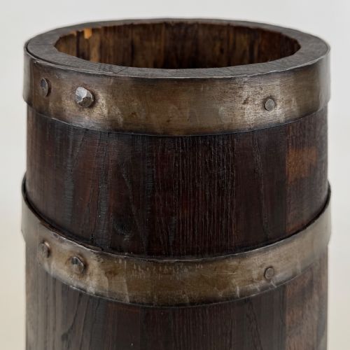 ANTIQUE 20TH CENTURY BARREL UMBRELLA STAND IN OAK - ADDITIONAL PHOTO 3