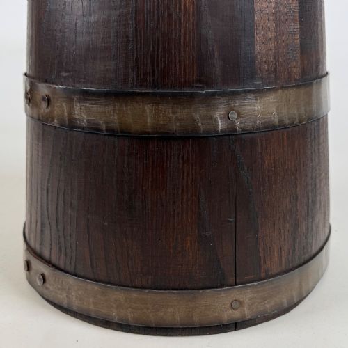 ANTIQUE 20TH CENTURY BARREL UMBRELLA STAND IN OAK - ADDITIONAL PHOTO 4