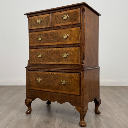 ANTIQUE 20TH CENTURY CHEST OF DRAWERS IN BURR WALNUT - ADDITIONAL PHOTO 1