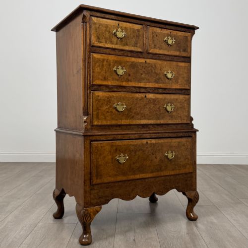 ANTIQUE 20TH CENTURY CHEST OF DRAWERS IN BURR WALNUT - ADDITIONAL PHOTO 7