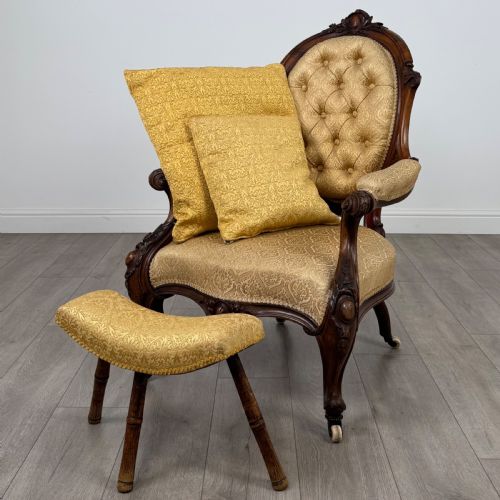 ANTIQUE 19TH CENTURY FINE QUALITY ARMCHAIR IN MAHOGANY - ADDITIONAL PHOTO 1
