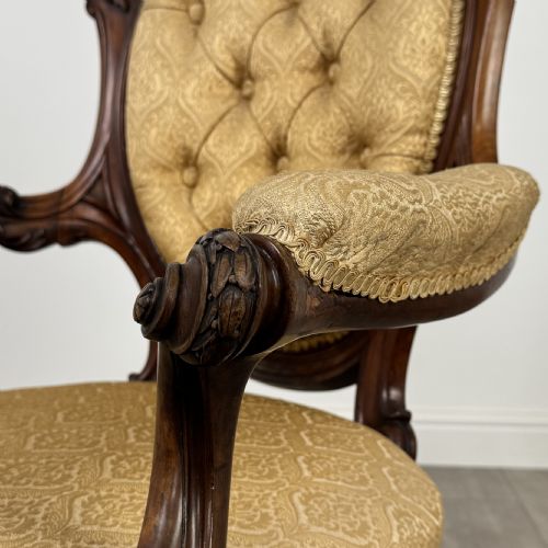 ANTIQUE 19TH CENTURY FINE QUALITY ARMCHAIR IN MAHOGANY - ADDITIONAL PHOTO 11