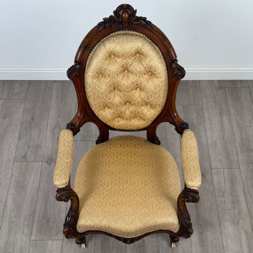 ANTIQUE 19TH CENTURY FINE QUALITY ARMCHAIR IN MAHOGANY - ADDITIONAL PHOTO 14