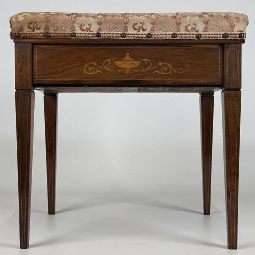 antique 20th century marquetry piano stool in rosewood - CATEGORY: ANTIQUE STOOLS - DATED EDWARDIAN