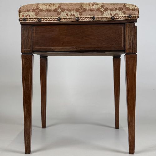 ANTIQUE 20TH CENTURY MARQUETRY PIANO STOOL IN ROSEWOOD - ADDITIONAL PHOTO 2