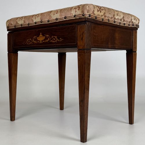ANTIQUE 20TH CENTURY MARQUETRY PIANO STOOL IN ROSEWOOD - ADDITIONAL PHOTO 5