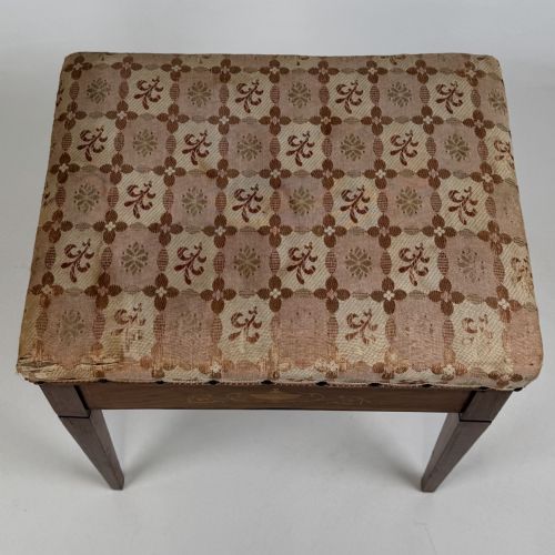 ANTIQUE 20TH CENTURY MARQUETRY PIANO STOOL IN ROSEWOOD - ADDITIONAL PHOTO 8