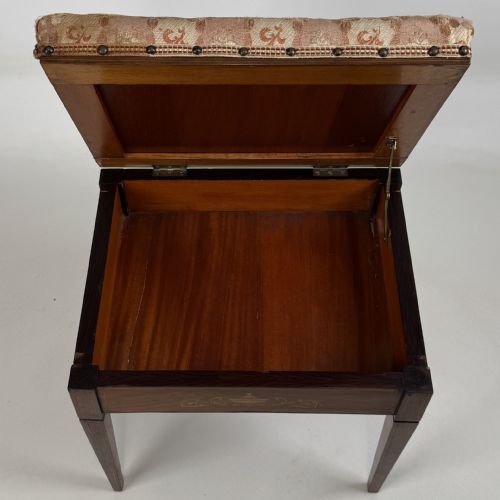ANTIQUE 20TH CENTURY MARQUETRY PIANO STOOL IN ROSEWOOD - ADDITIONAL PHOTO 9