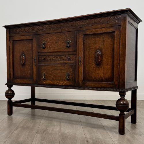ANTIQUE 20TH CENTURY GOOD QUALITY SIDEBOARD IN OAK - ADDITIONAL PHOTO 2