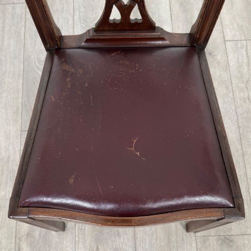 ANTIQUE 19TH CENTURY SET OF 6 CHIPPENDALE STYLE DINING CHAIRS - ADDITIONAL PHOTO 9