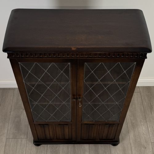 ANTIQUE 20TH CENTURY DISPLAY CABINET IN OAK - ADDITIONAL PHOTO 10