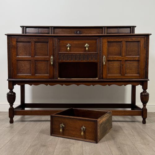 ANTIQUE 20TH CENTURY GOOD QUALITY SIDEBOARD IN OAK - ADDITIONAL PHOTO 10