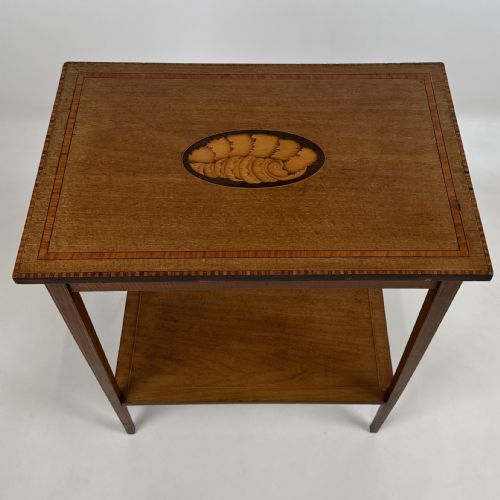 ANTIQUE 20TH CENTURY INLAID SIDE TABLE IN MAHOGANY - ADDITIONAL PHOTO 8