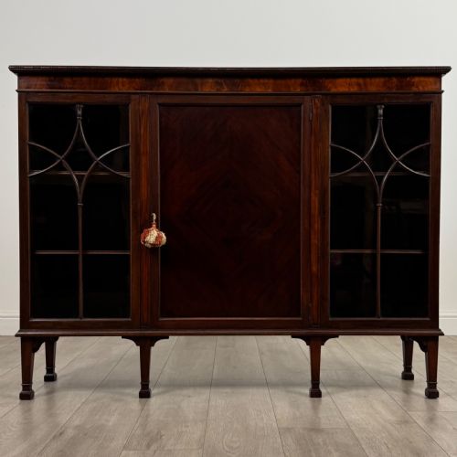 ANTIQUE 20TH CENTURY GLAZED DISPLAY CABINET IN MAHOGANY - ADDITIONAL PHOTO 1