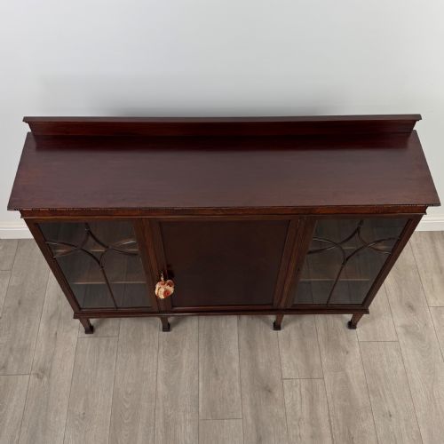 ANTIQUE 20TH CENTURY GLAZED DISPLAY CABINET IN MAHOGANY - ADDITIONAL PHOTO 10