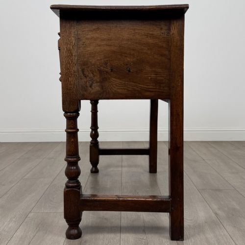 ANTIQUE 18TH CENTURY JACOBEAN GEOMETRIC DRESSER BASE IN OAK - ADDITIONAL PHOTO 2