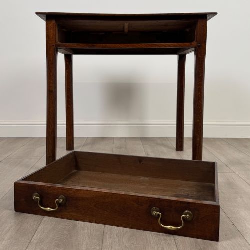 ANTIQUE 18TH CENTURY GOOD QUALITY WRITING TABLE IN OAK - ADDITIONAL PHOTO 9