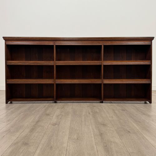ANTIQUE 20TH CENTURY LARGE OPEN BOOKCASE IN OAK - ADDITIONAL PHOTO 1