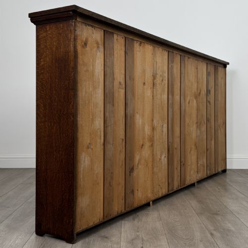 ANTIQUE 20TH CENTURY LARGE OPEN BOOKCASE IN OAK - ADDITIONAL PHOTO 4