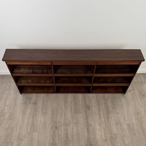 ANTIQUE 20TH CENTURY LARGE OPEN BOOKCASE IN OAK - ADDITIONAL PHOTO 9