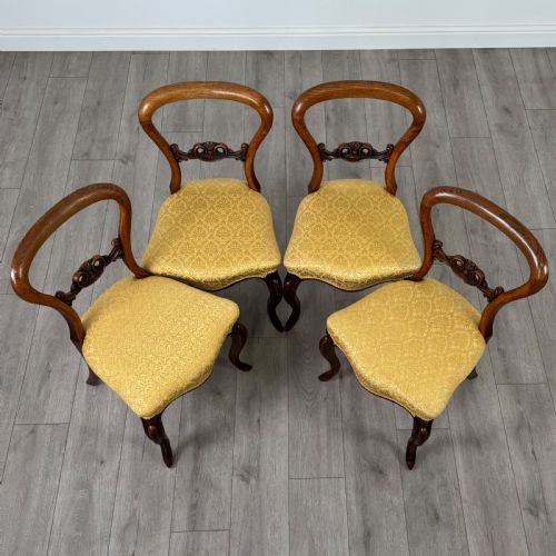 ANTIQUE 19TH CENTURY GOOD QUALITY SET OF 4 DINING CHAIRS - ADDITIONAL PHOTO 1