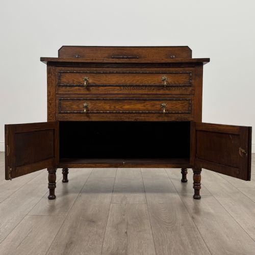 ANTIQUE 20TH CENTURY JACOBEAN STYLE CUPBOARD IN OAK - ADDITIONAL PHOTO 1