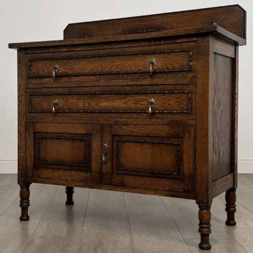 ANTIQUE 20TH CENTURY JACOBEAN STYLE CUPBOARD IN OAK - ADDITIONAL PHOTO 2