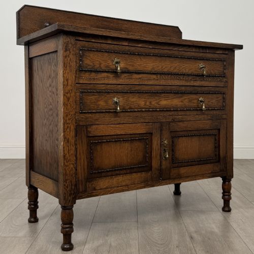 ANTIQUE 20TH CENTURY JACOBEAN STYLE CUPBOARD IN OAK - ADDITIONAL PHOTO 8