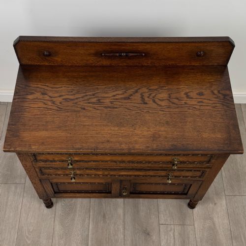 ANTIQUE 20TH CENTURY JACOBEAN STYLE CUPBOARD IN OAK - ADDITIONAL PHOTO 9