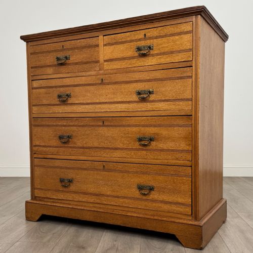 ANTIQUE 20TH CENTURY OAK CHEST OF DRAWERS BY MAPLE CO - ADDITIONAL PHOTO 1