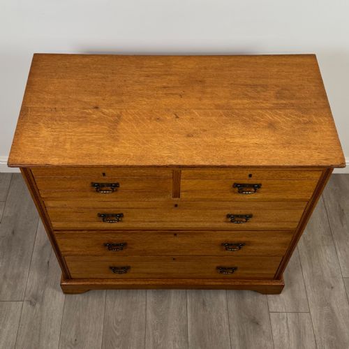ANTIQUE 20TH CENTURY OAK CHEST OF DRAWERS BY MAPLE CO - ADDITIONAL PHOTO 8