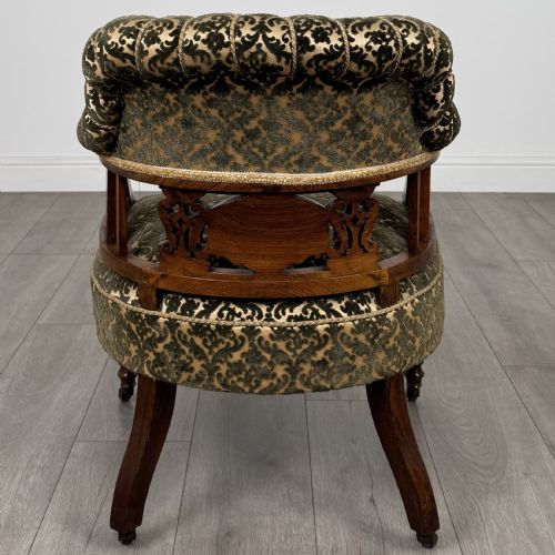 ANTIQUE 19TH CENTURY PAIR OF INLAID ROSEWOOD TUB CHAIRS - ADDITIONAL PHOTO 4