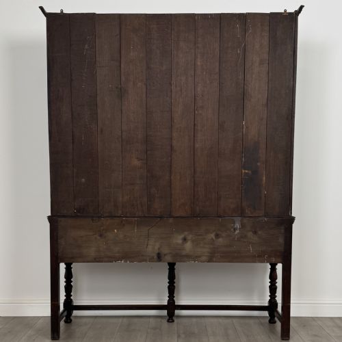 ANTIQUE 19TH CENTURY GEOMETRIC JACOBEAN STYLE DRESSER IN OAK - ADDITIONAL PHOTO 4