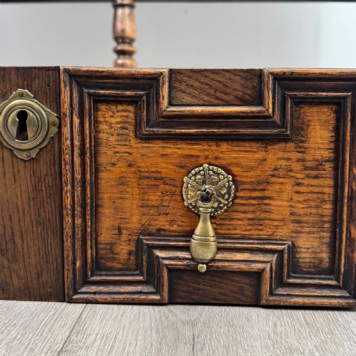 ANTIQUE 19TH CENTURY GEOMETRIC JACOBEAN STYLE DRESSER IN OAK - ADDITIONAL PHOTO 10