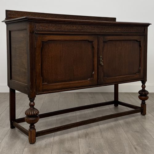 ANTIQUE 20TH CENTURY FINE QUALITY FITTED SIDEBOARD IN OAK - ADDITIONAL PHOTO 8