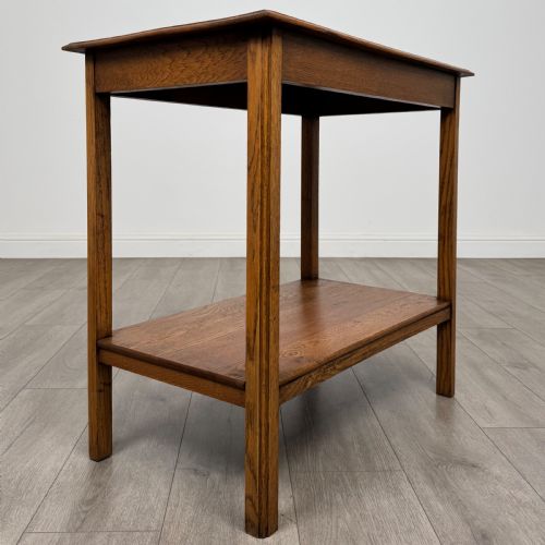 ANTIQUE 20TH CENTURY FINE QUALITY GOLDEN OAK SIDE TABLE - ADDITIONAL PHOTO 3