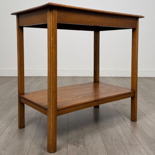 ANTIQUE 20TH CENTURY FINE QUALITY GOLDEN OAK SIDE TABLE - ADDITIONAL PHOTO 7