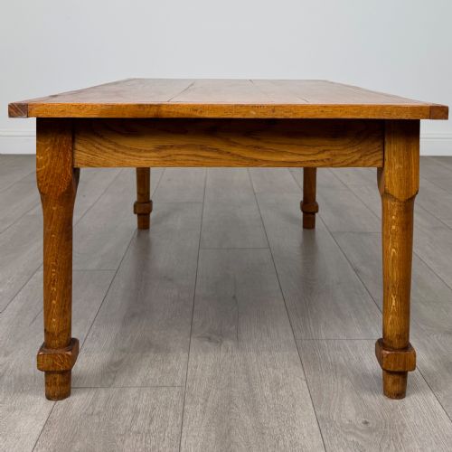 ANTIQUE 20TH CENTURY GOOD QUALITY GOLDEN OAK COFFEE TABLE - ADDITIONAL PHOTO 2