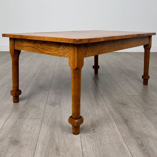 ANTIQUE 20TH CENTURY GOOD QUALITY GOLDEN OAK COFFEE TABLE - ADDITIONAL PHOTO 3