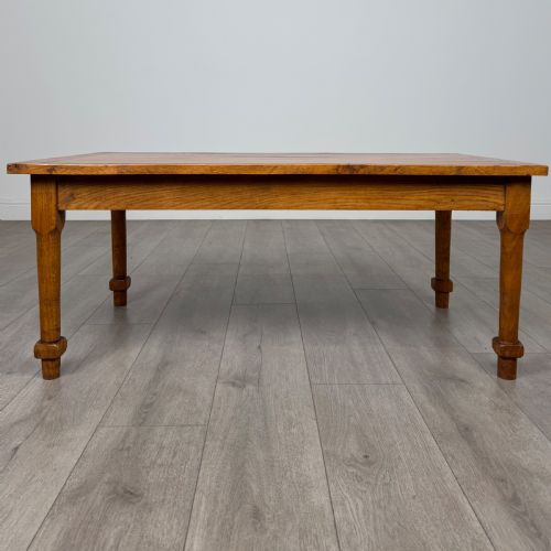 ANTIQUE 20TH CENTURY GOOD QUALITY GOLDEN OAK COFFEE TABLE - ADDITIONAL PHOTO 4