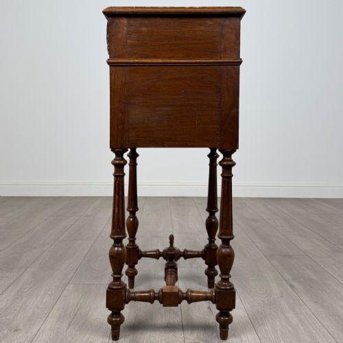 ANTIQUE 19TH CENTURY PAIR OF FRENCH BEDSIDE CABINETS IN OAK - ADDITIONAL PHOTO 4