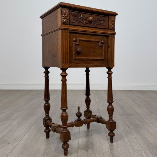 ANTIQUE 19TH CENTURY PAIR OF FRENCH BEDSIDE CABINETS IN OAK - ADDITIONAL PHOTO 9