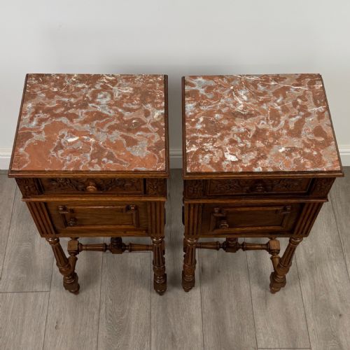 ANTIQUE 19TH CENTURY PAIR OF FRENCH BEDSIDE CABINETS IN OAK - ADDITIONAL PHOTO 10