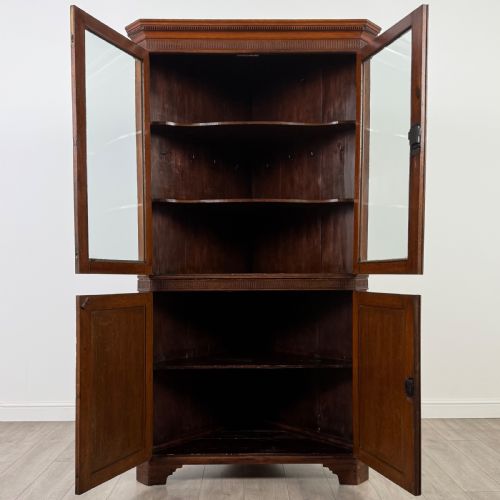 ANTIQUE 19TH CENTURY GOOD QUALITY CORNER CABINET IN OAK - ADDITIONAL PHOTO 2