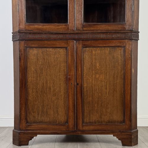 ANTIQUE 19TH CENTURY GOOD QUALITY CORNER CABINET IN OAK - ADDITIONAL PHOTO 5