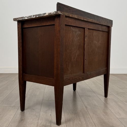 ANTIQUE 20TH CENTURY MARBLE TOP CUPBOARD IN OAK - ADDITIONAL PHOTO 4