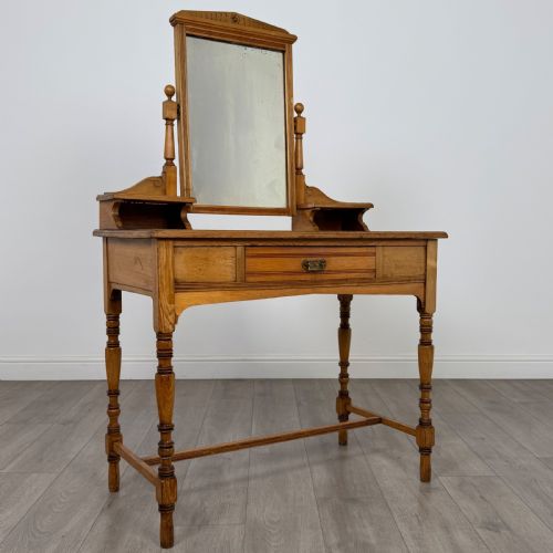 ANTIQUE 20TH CENTURY FINE QUALITY DRESSING TABLE IN ASH - ADDITIONAL PHOTO 7