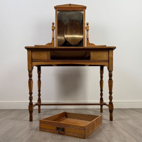 ANTIQUE 20TH CENTURY FINE QUALITY DRESSING TABLE IN ASH - ADDITIONAL PHOTO 10