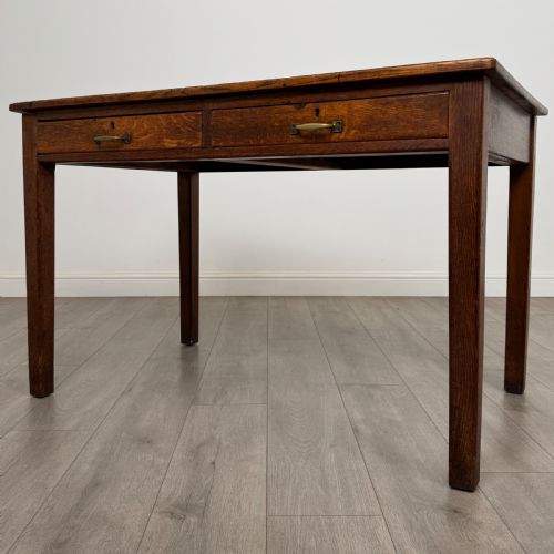 ANTIQUE 20TH CENTURY GOOD QUALITY WRITING TABLE IN OAK - ADDITIONAL PHOTO 1