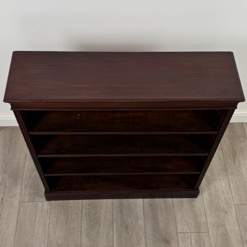 ANTIQUE 20TH CENTURY GOOD QUALITY OPEN BOOKCASE IN MAHOGANY - ADDITIONAL PHOTO 9